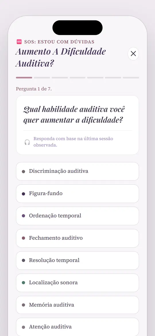 Primeira pergunta do SOS: qual habilidade auditiva está em foco